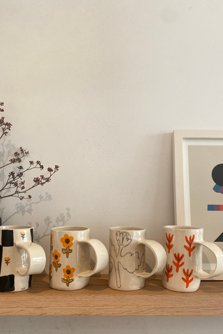 Bright Orange Flowers Mug | 16oz