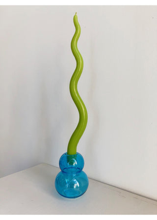 15" Wave Candle | Lime Green