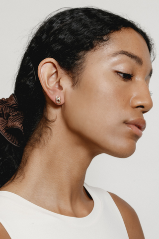 Esther Face Stud Earrings Gold LoversLand